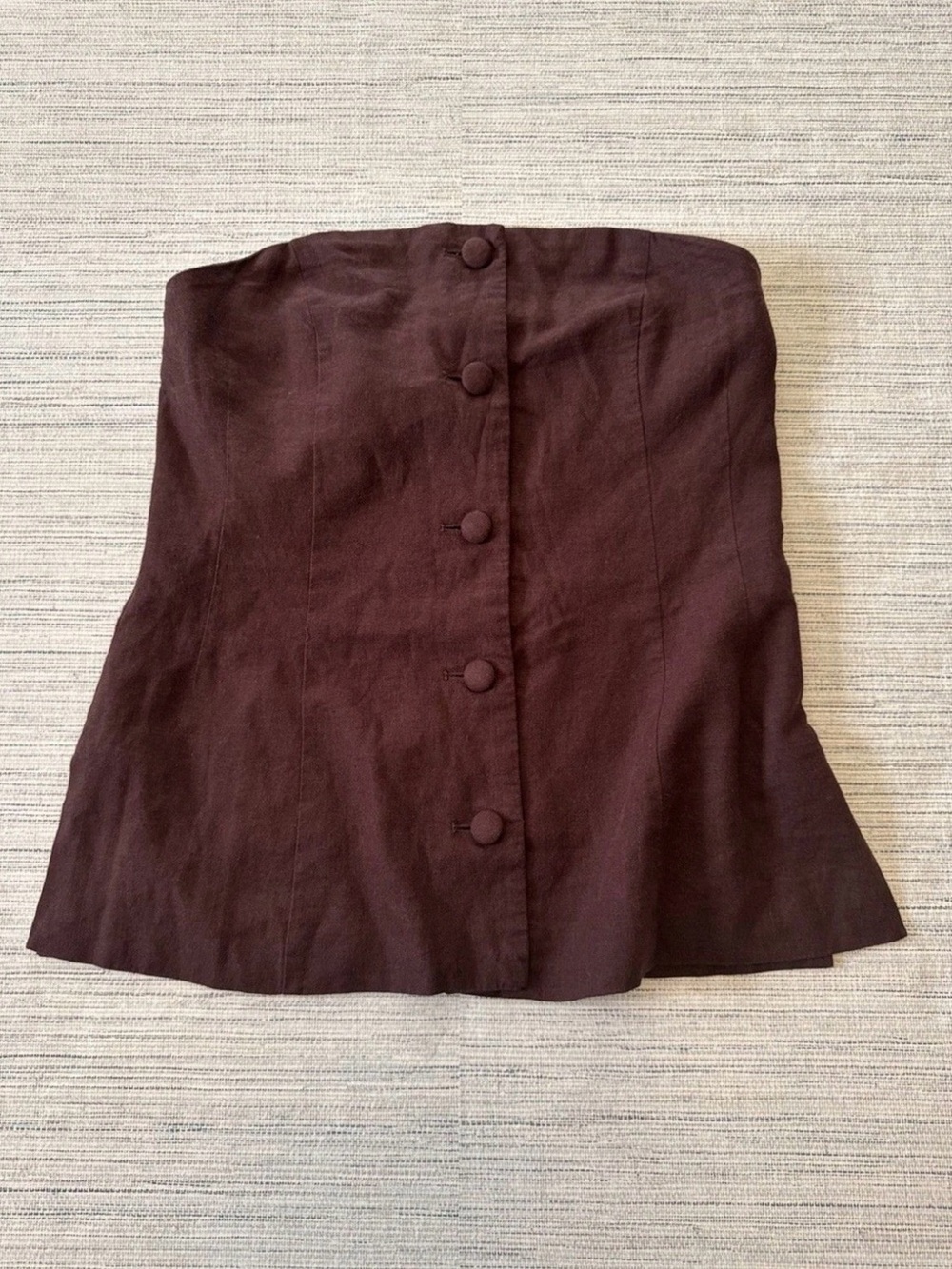 Bailey 44 bandeau linen longline chocolate strapless vest.